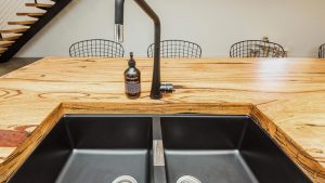 Recycled Messmate blend bench top with under-mount sink